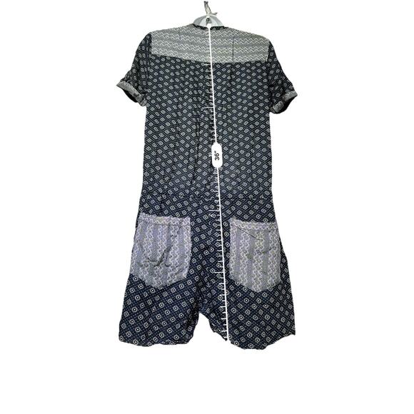 Scotch & Soda Maison Scotch short sleeve blue pockets geometric printed Romper 1 - Picture 7 of 12